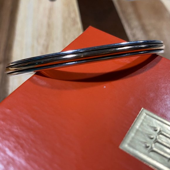 Smooth Bronze & Silver Bangle - Picture 1 of 3